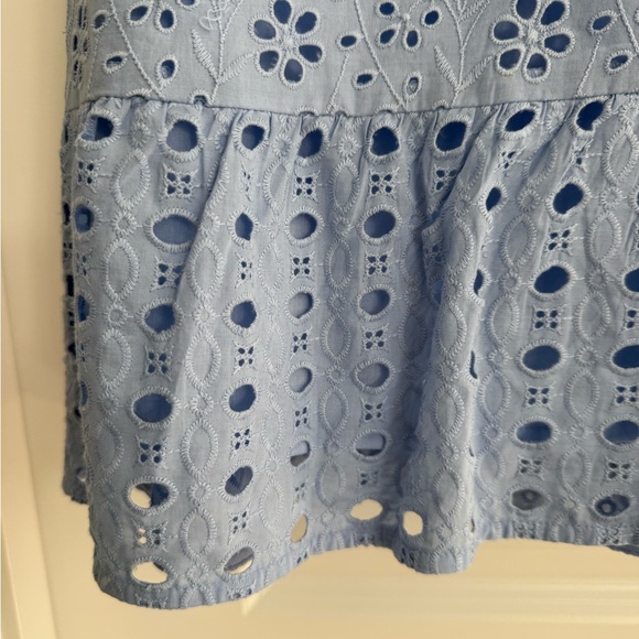 LOFT Light Blue Eyelet Shift Dress - Picture 10 of 15